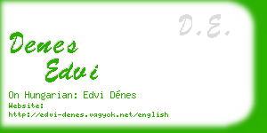 denes edvi business card